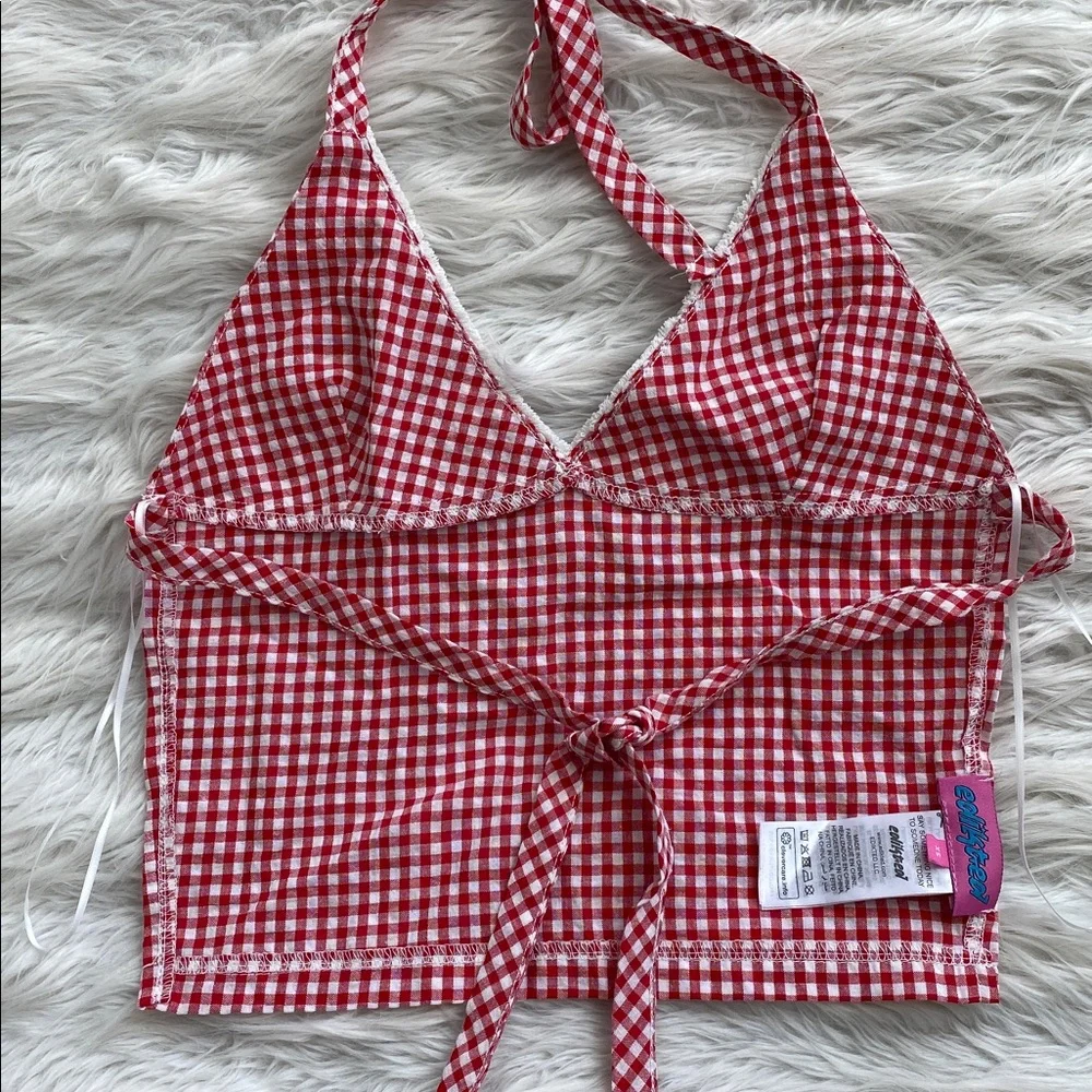 Edikted | Charmaine Open Back Gingham Top - Picture 8 of 12